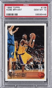 1996-97 Topps #138 Kobe Bryant Rookie Card – PSA GEM MT 10 